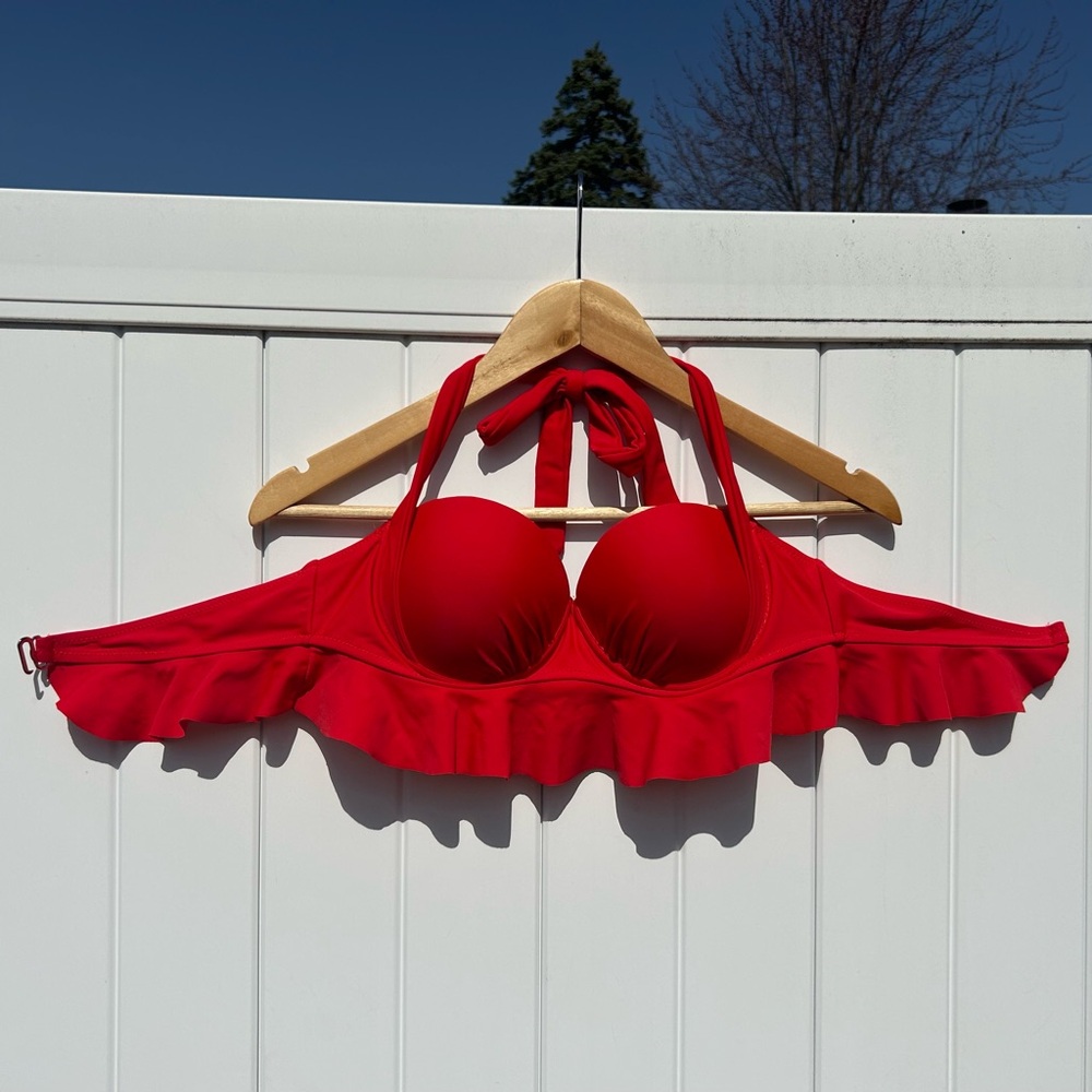 Red Women's Swim Top